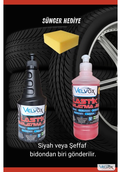 Lastik Parlatma Jeli 5 Lt (YOĞUN KIVAM) + 500 ml ve Sünger Hediye, Lastik Parlatıcı, Lastik Temizleme
