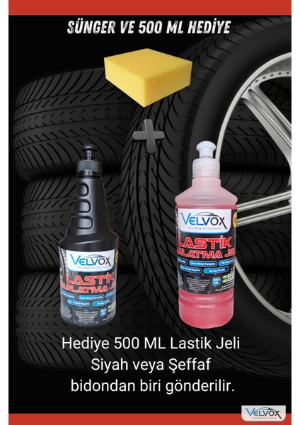 Lastik Parlatma Jeli 5 Lt (YOĞUN KIVAM) + 500 ml ve Sünger Hediye, Lastik Parlatıcı, Lastik Temizleme