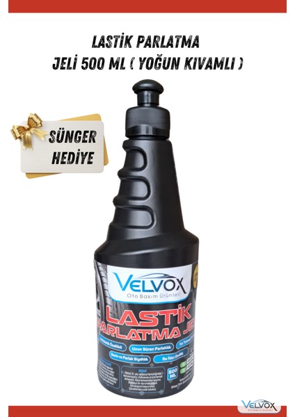 Lastik Parlatma Jeli 500 Ml (Yoğun Kıvam) Sünger , Lastik Parlatıcı, Lastik Temizleme