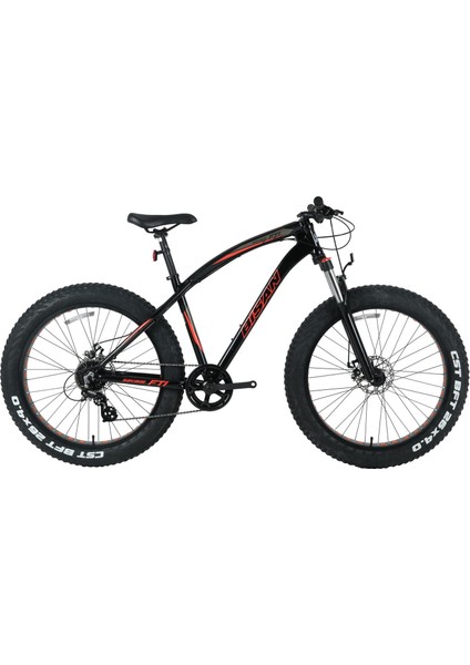 savage ft1 fat bike siyah kırmızı 26 jant altus 1x8 vites kadro 18-46cm blc