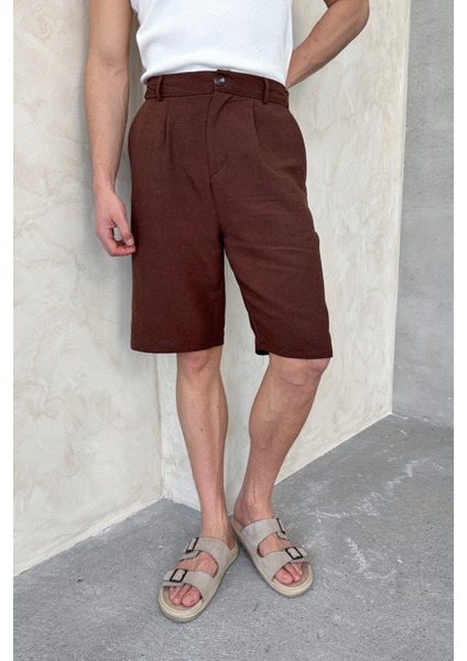 Erkek Pileli Baggy Keten Şort fiyatları