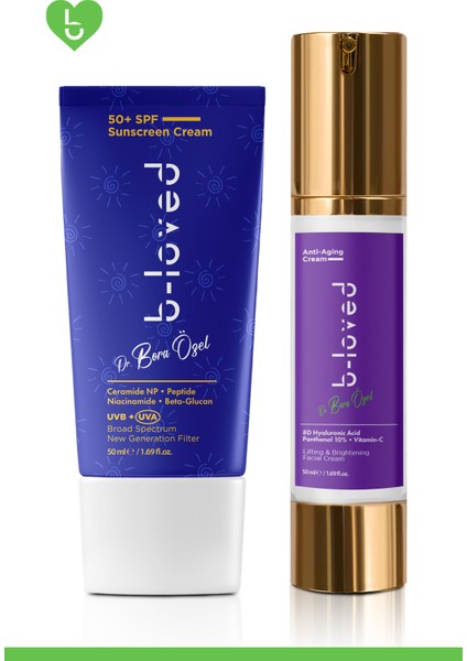 Anti-Aging Krem ve Çok Yüksek Korumalı Spf 50+ Ikili - Cilt Kalitesini Artırıcı & Leke Önleme