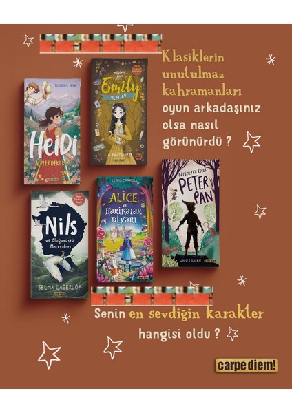 4.5.sınıf-Nils ve Olağanüstü Maceraları Alice ve Harikalar Diyarı, Büyümeyen Çocuk Peter Pan(5kitap)
