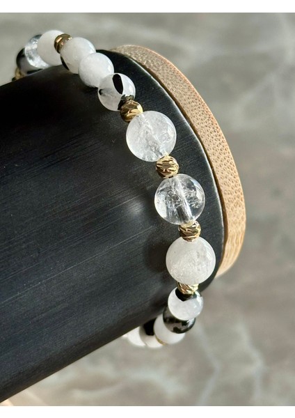 Turmalin - Kristal Kuvars Doğal Taş Bileklik . - No.3