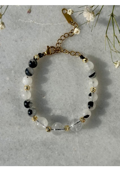 Turmalin - Kristal Kuvars Doğal Taş Bileklik . - No.3 modelleri