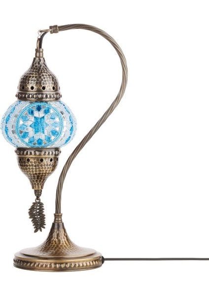 Türk Fas Mozaik Masa Başucu Lambası, %100 El Işi, Deveboynu 40 cm fiyatları