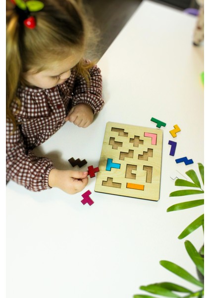 Ahşap 11 Parça Eğitici Şekil Yerleştirme Oyunu - Renkleri ve Şekilleri Tanıma - Yapboz - Montessorri modelleri