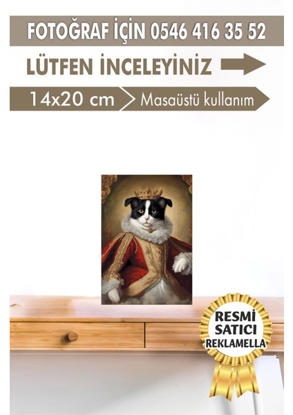 No:69 Kişiye Özel Tasarım Evcil Hayvan Tablosu Patili Hediyelik Kraliyet Kıyafetli Portresi