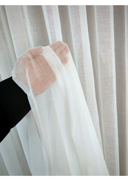 Bambu Foldet Keten Tül Perde 1'3 Sık Pileli