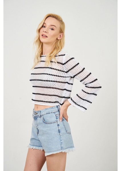 Çizgili Ajur Kazak modelleri