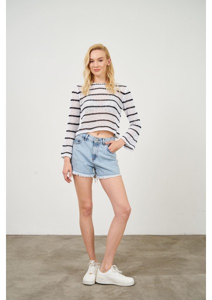 Çizgili Ajur Kazak fırsatları