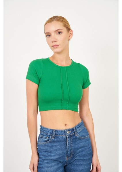 Çizgi Detaylı Kaşkorse Crop