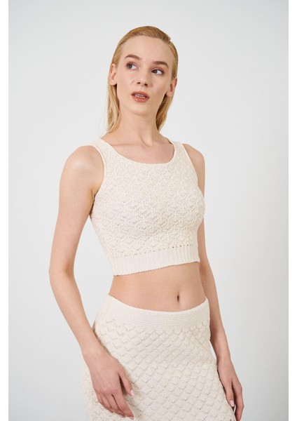 Ajurlu Crop Bluz
