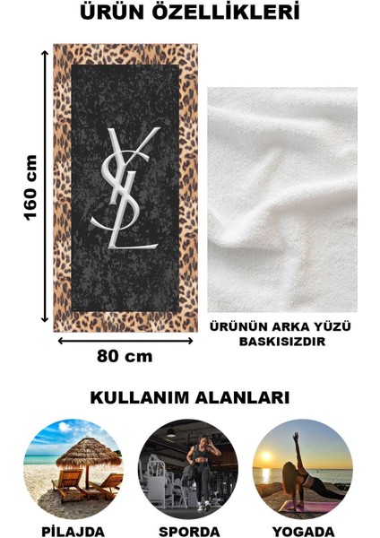 Dekoratif Modern Desenli Plaj Deniz Havlusu Peştamal 80 x 160 cm LU x 76