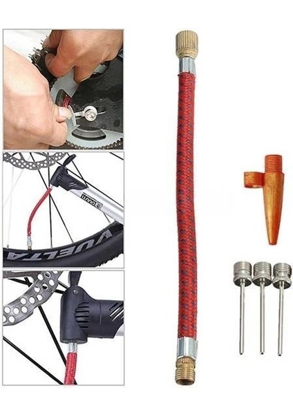 ® Pompa Iğne Başlık Seti Top Bisiklet Lastiği Şişirme Iğneleri