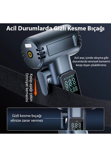 ST-5530 Dijital Şarjlı Araç Lastik Hava Şişirme Pompası Powerbank Özellikli Penere Kırıcı