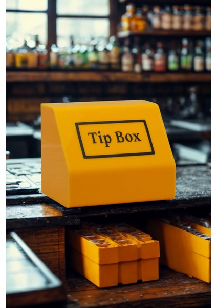 Pleksi Kilitli Tip Box Bahşiş Kutusu Sarı 15x10x12 Cm