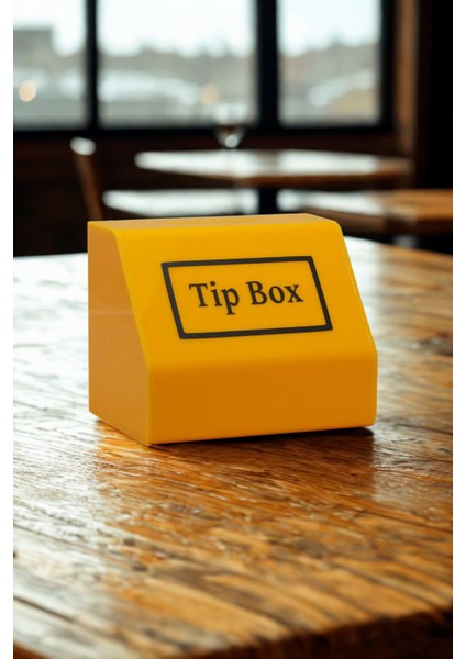 Pleksi Kilitli Tip Box Bahşiş Kutusu Sarı 15x10x12 Cm