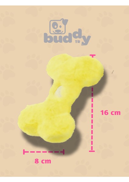 Sarı Peluş Kemik - Çiğnemeye Karşı Ekstra Dirençli