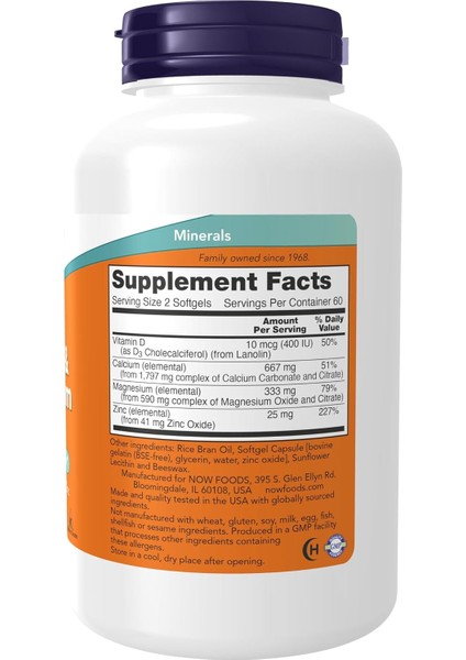 Calcium (Kalsiyum) & Magnesium(Magnezyum) With Vitamin D3 And Zinc 120 Softgels
