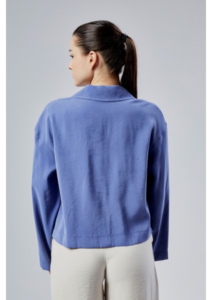 Indigo Salaş Kesim Bağlama Detaylı Gömlek fırsatları