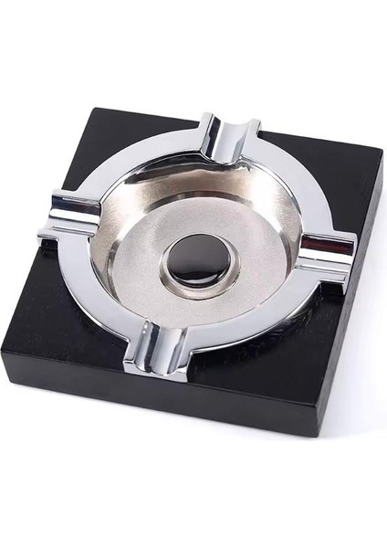 Pq Siyah Gümüş Dörtlü Metal Puro Küllüğü