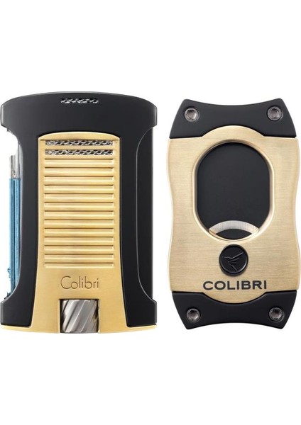 Daytona Gold-Siyah Tek Torch Çakmak & Gold S Cut Premium Puro Seti