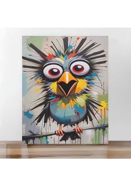 Sayılarla Boyama Tuval Seti Fırça Boya Dahil (Çıtalı) 40X50 Cm-Çılgın Kuş