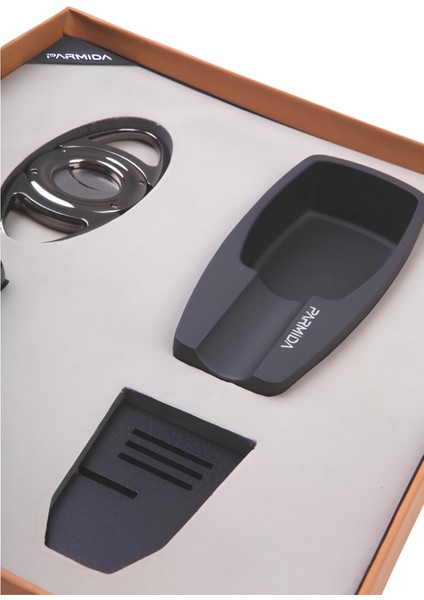 Çakmak Kesici Küllük Sehpa Dörtlü Siyah-Gunmetal Puro Seti fiyatları