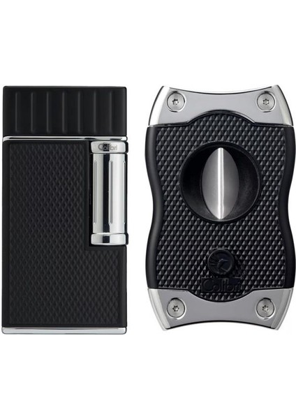 Julius Çakmak & Sv-Cut Krom-Siyah Premium Puro Seti