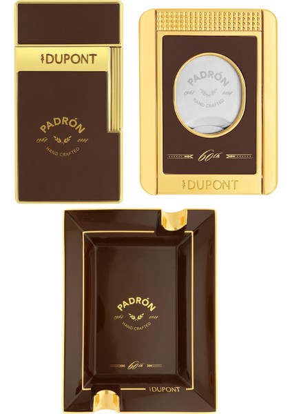 Padron Kahverengi Çakmak Kesici Küllük Üçlü Puro Seti