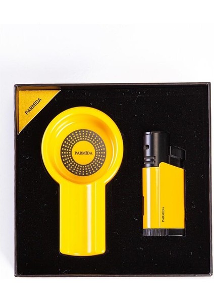 Çakmak Küllük Ikili Sarı Puro Seti