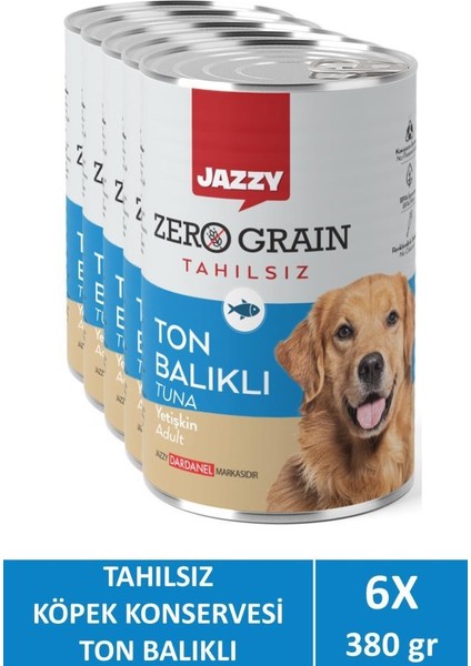 Zero Grain Yetişkin Köpek Ton Balıklı 380 gr x 6 Adet