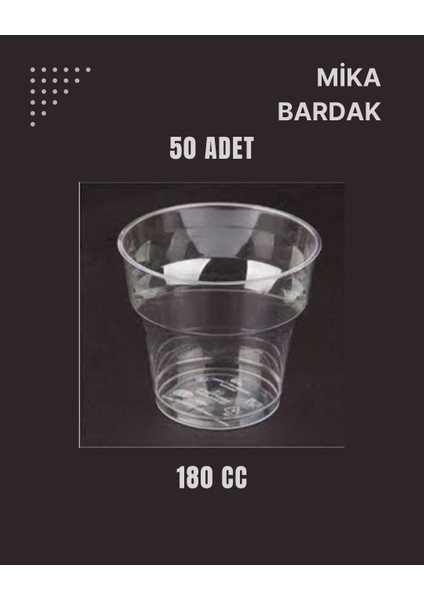 Mika Bardak & Tek Kullanımlık Sert Mika Bardak & 50 Adet