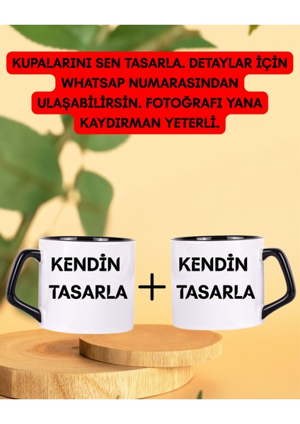 Kişiye Özel Tasarım İkili Afilli Kahve Kupa