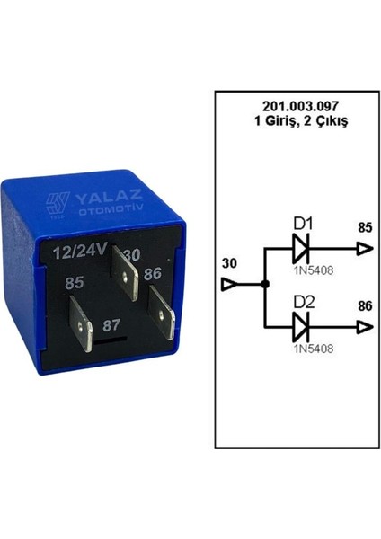 12V-24V Diot Ünitesi 1 Giriş 2 Çıkış (Elektronik Devre Koruma Rölesi)