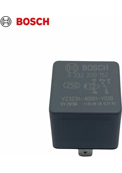 12V Röle 5 Uçlu 20/30A (Çift Platin) (87A) (Diotlu)
