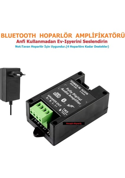 Bluetooth Hoparlör Amplifikatörü (Tavan Hoparlör Için Uygundur- 4 Hoparlöre Kadar Bağlanır)