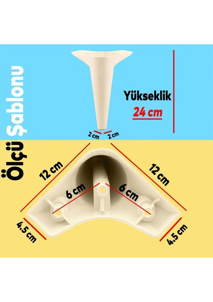 Mobilya Kanepe Sehpa Tv Ünitesi Koltuk Ayağı 24 cm Krem Baza Ayak 4 Adet fiyatları