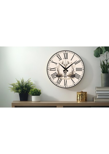 Çiçek Desenli Dekoratif Türkçe Rakamlı Uv Baskılı Duvar Saati (Sessiz) Akar Mekanizma Metal Akrep fiyatları