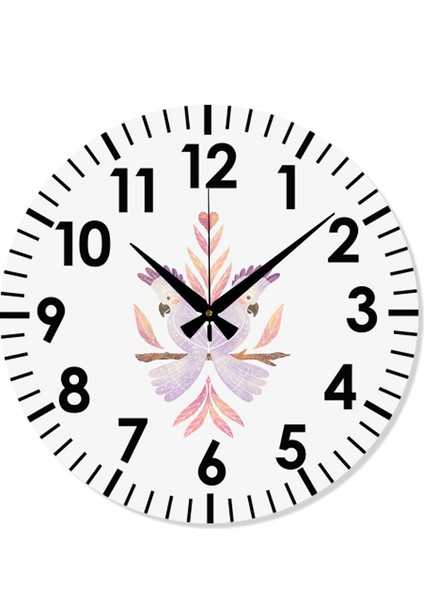 Çiçek Desenli Dekoratif Türkçe Rakamlı Uv Baskılı Duvar Saati (Sessiz) Akar Mekanizma Metal Akrep modelleri