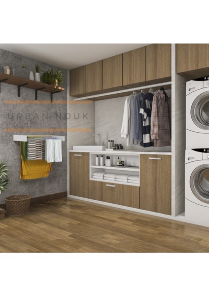 Luxedry Duvara Monte Estetik ve Pratik Dayanıklı Metal Malzemeli Çamaşırlık - (ANTRASİT-70CM)