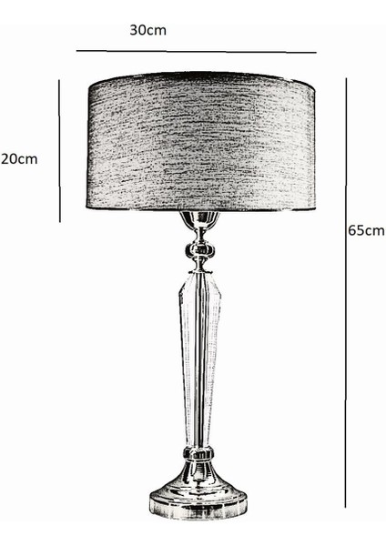 Amore Krom Kristal Metal Abajur - Krem fiyatları