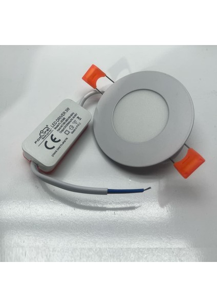 3W Slim Kasa LED Panel Armatür Beyaz Işık FL-2038-B fırsatları