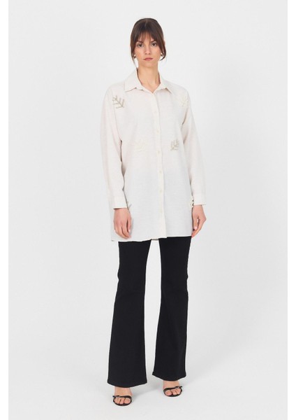 Natural Yaprak Desenli Incili Gömlek 4660A fiyatları