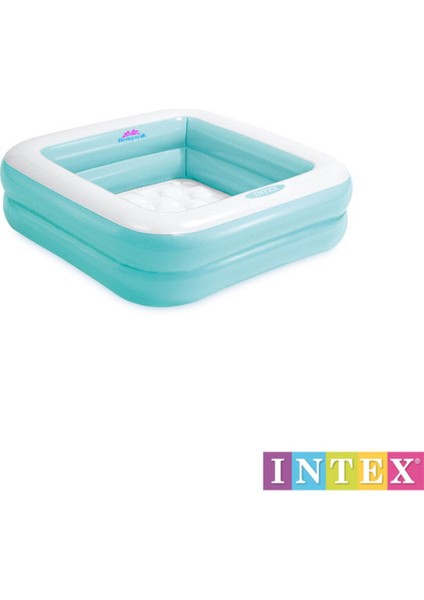 Intex şişme yumuşak taban kare bebek oyun havuzu set mavi 1-3 yaş 86x86x25 cm