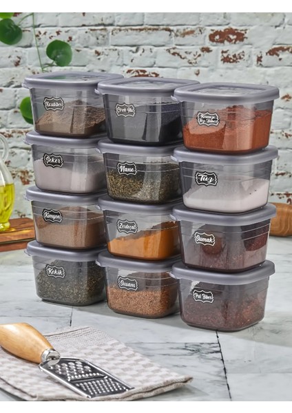 Practical 550 ml Baharatlık Seti 12'li Adet (Etiket Hediyeli )