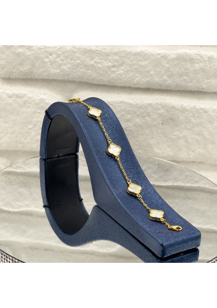 Gold Renk Sedef Van Cleef Gümüş Bileklik fiyatları