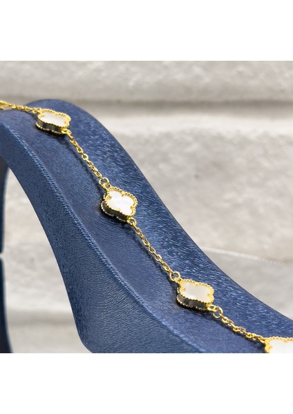 Gold Renk Sedef Van Cleef Gümüş Bileklik fırsatları