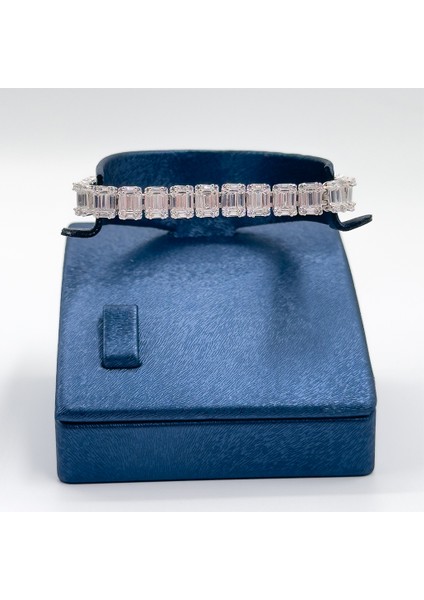 Baget Taşlı Su Yolu Gümüş Bileklik modelleri